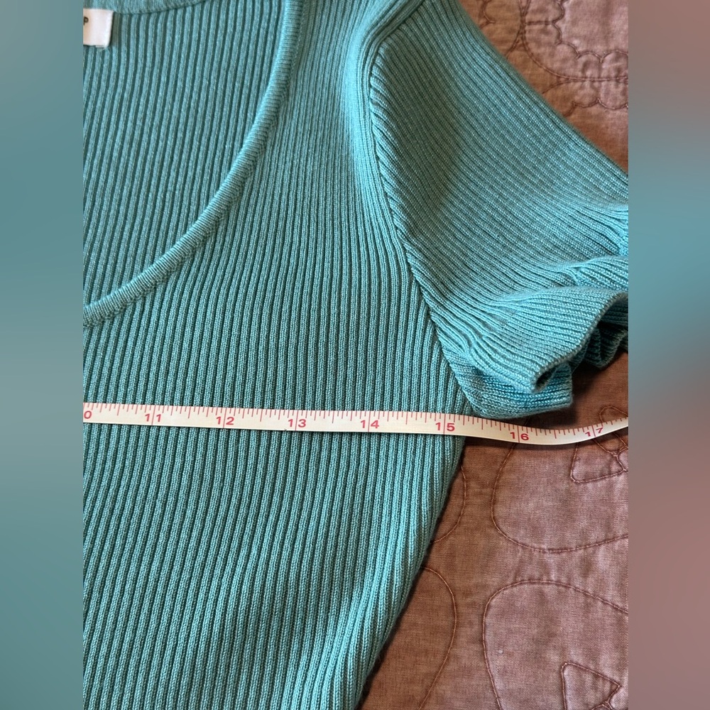 Workshop Republic Clothing Aqua Ruffle Sleeve Top - Picture 5 of 10